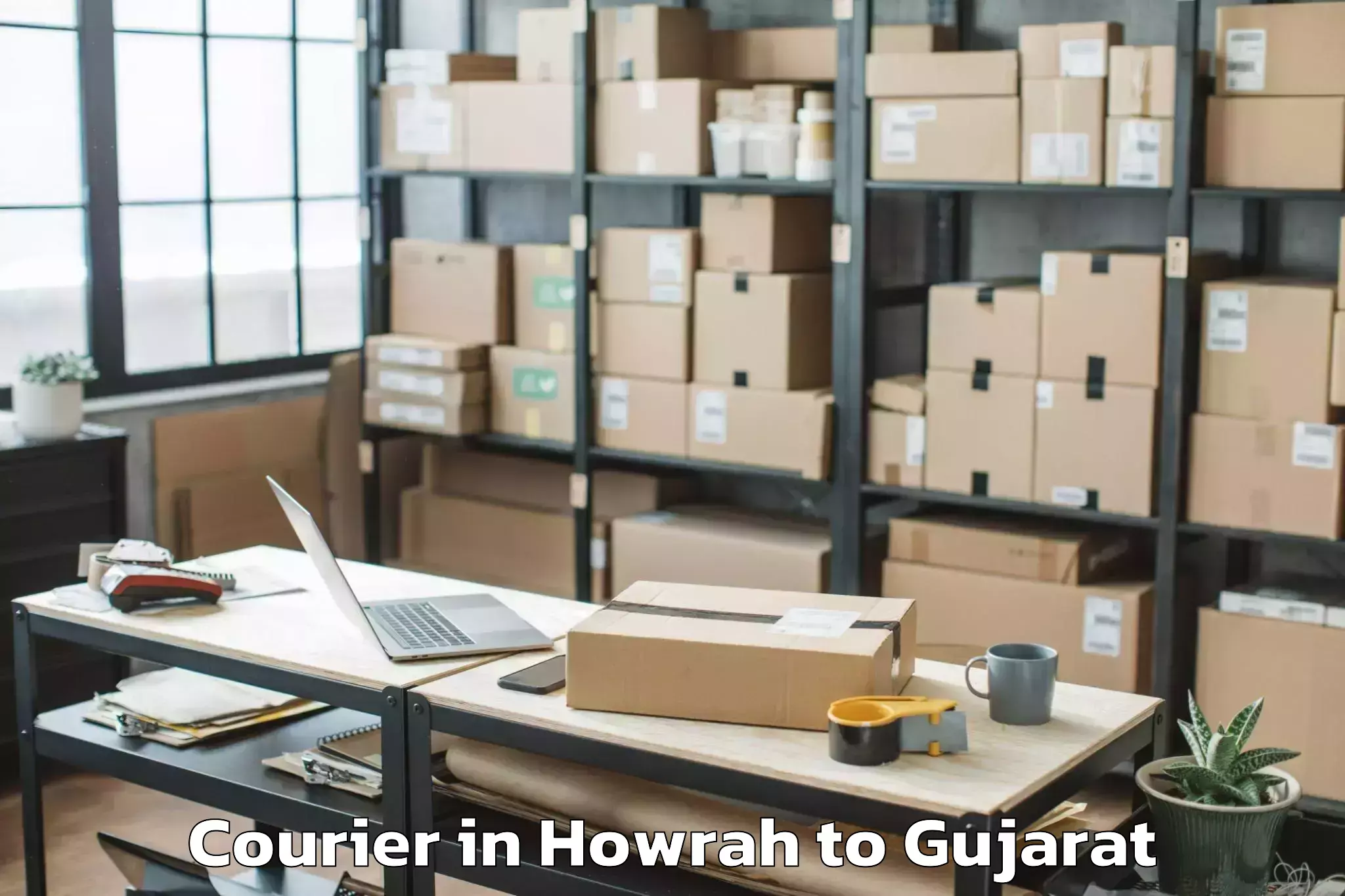 Leading Howrah to Rajula Courier Provider